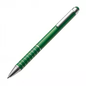 zielony - Długopis metalowy z końcówką do ekranów dotykowych