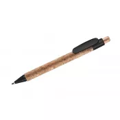czarny - Długopis z naturalnego korka KORTE