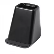 czarny - Ładowarka bezprzewodowa 15W, pojemnik na przybory do pisania, stojak na telefon