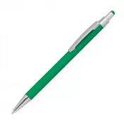 zielony - Długopis metalowy gumowany z touch penem