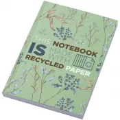 Zielony - Notatnik A6 Novella Austen z miękkiej okładki z materiału z recyklingu, 100 kartek