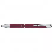 bordowy - Długopis metalowy ASCOT