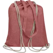 czerwony - Torbo-plecak bawełna z recyklingu 140 g/m²