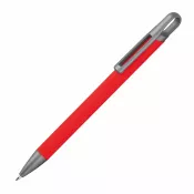 czerwony - Długopis aluminiowy z recyklingu półżelowy KAROLINE