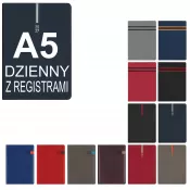Kalendarz książkowy A5 DZIENNY z registrami COMBO