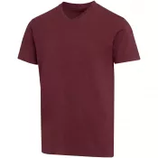 Głęboki bordowy - Balfour organiczna koszulka unisex z krótkim rękawem i dekoltem w serek, wykonana z materiału o gramaturze 200 g/m², z certyf