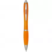 Pomarańczowy - Nash długopis kulkowy z tworzyw sztucznych pochodzących z recyklingu z certyfikatem RCS, z kolorowym korpusem i uchwytem (cza
