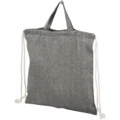 Czarny melanż - Plecak Pheebs bawełniany z recyklingu o gramaturze 150 g/m², 38 x 42 cm