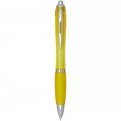 Żółty - Nash długopis kulkowy z tworzyw sztucznych pochodzących z recyklingu z certyfikatem RCS, z kolorowym korpusem i uchwytem (nie
