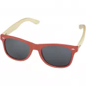 Czerwony - Okulary przeciwsłoneczne z bambusa Sun Ray