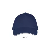 Czapka z daszkiem 5-panelowa 260 g/m² Sol's LONG BEACH Francuski Granatowy/biały