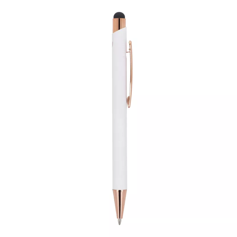 Długopis aluminiowy Prague grawer różowe złoto - biały (LT87887-N0001)