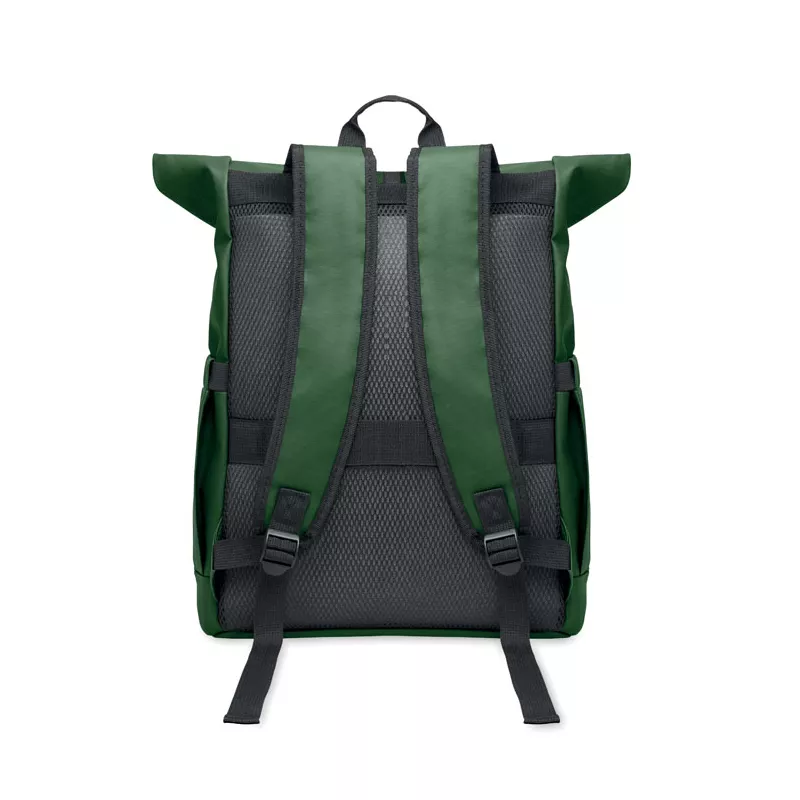 Plecak rolltop na laptop RPET 600D BANGKOK ROLL - Ciemnozielony (MO2643-60)