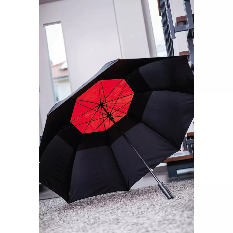 Parasol typu golf MONSUN - czarny, czerwony (56-0104172)