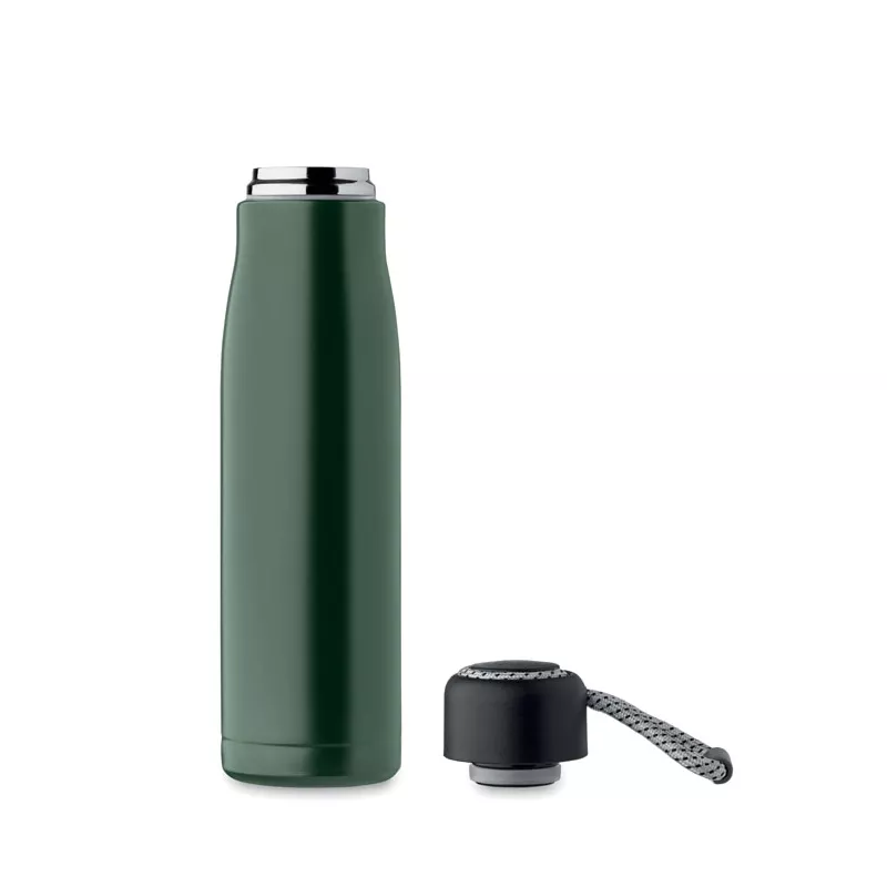 Butelka termiczna z uchwytem sznurkowym 500 ml CORDLE - Ciemnozielony (MO2413-60)