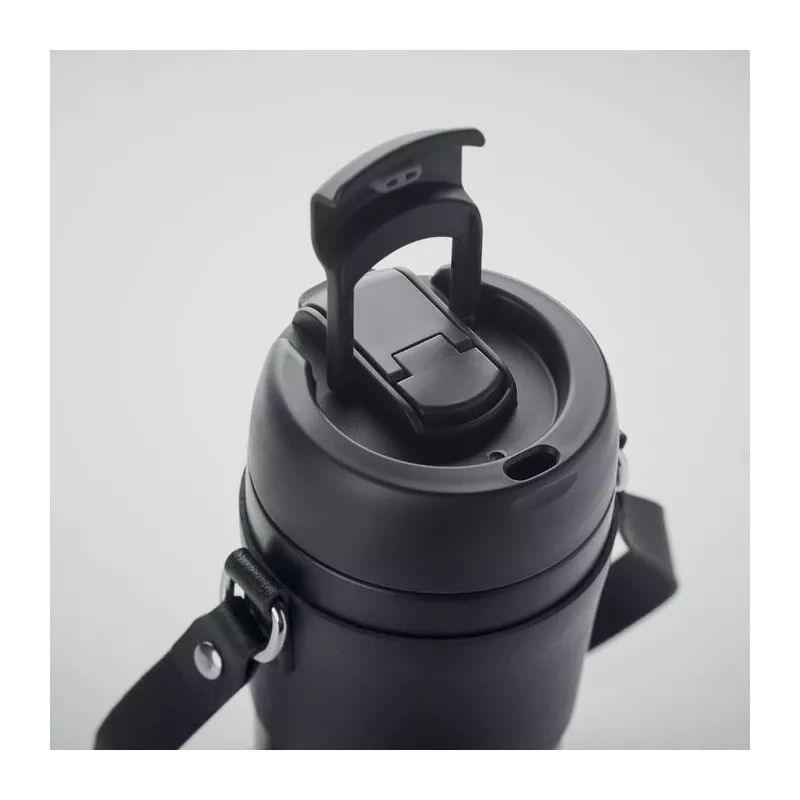 Kubek termiczny stalowy z paskiem 700 ml AIRA - Czarny (MO6971-03)