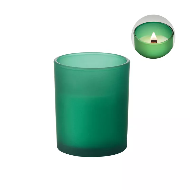 Świeca zapachowa wanilia w szkle 80 g KIVAS WOOD - Zielony (MO2708-09)