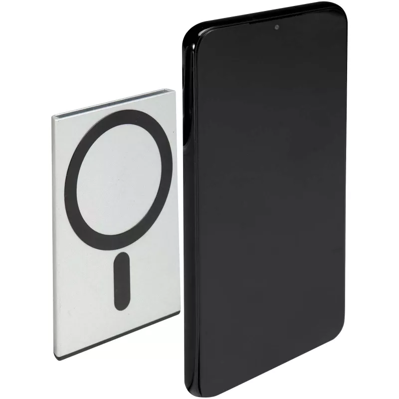 Magnetyczne etui na karty z ochroną RFID, wykonane z materiałów z certyfikatem RCS - Srebrny (12452881)