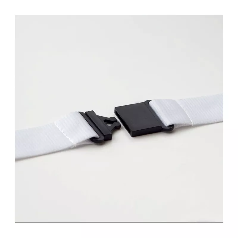 Smycz szeroka 25 mm z karabińczykiem WIDE LANY - Bialy (MO9661-06)