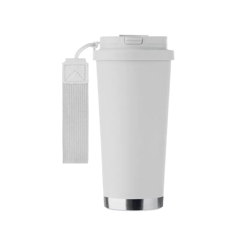 Kubek termiczny 2 w 1 ze stali 500 ml TOPAZ LARGE - Bialy (MO2662-06)