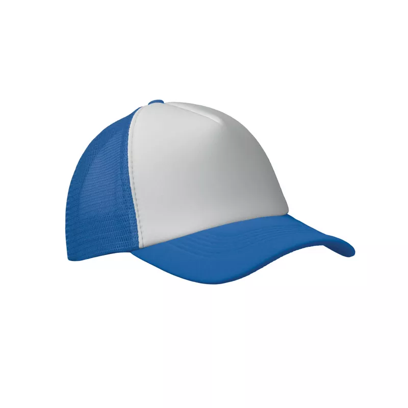 Czapka trucker 5-panelowa 150 g/m² BUBBLE - Bialy/Niebieski (MO2269-36)