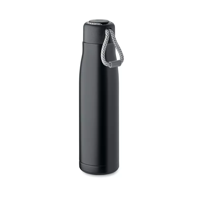 Butelka termiczna z uchwytem sznurkowym 500 ml CORDLE - Czarny (MO2413-03)