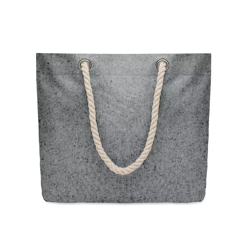 Torba plażowa z bawełny z recyklingu 220 g/m² MARE - Czarny (MO2188-03)