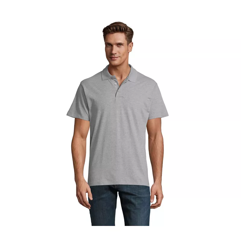 Koszulka polo męska piqué 210 g/m² Sol's SPRING II - Szary Melanż 2 (S11362-GY)