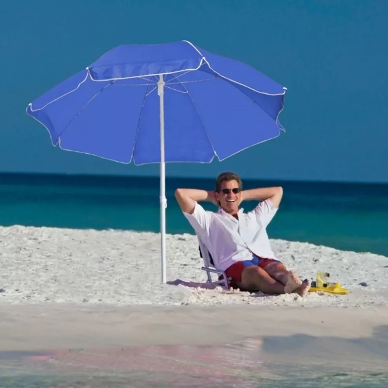 Parasol plażowy Ø150 cm FORT LAUDERDALE - niebieski (507004)