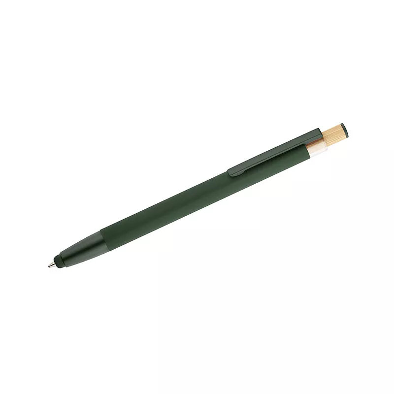 Długopis z recyklingowanego aluminium z  wykończeniem soft touch ALPEN - zielony (19827-05)