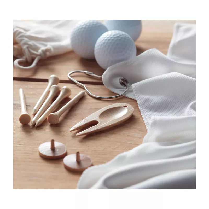 Zestaw akcesoriów golfowych z bambusa DORMIE - Bezowy (MO6527-13)