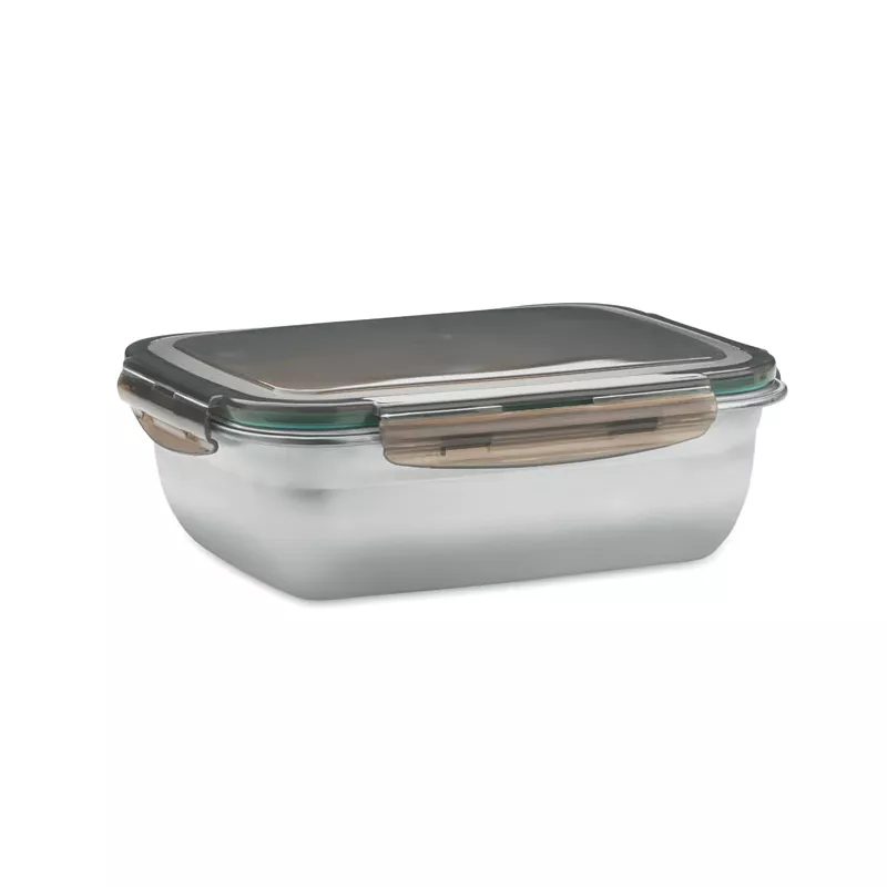 Lunchbox stalowy 1500 ml z przegrodą LOX PLUS - Przezroczysty Szary (MO2344-27)