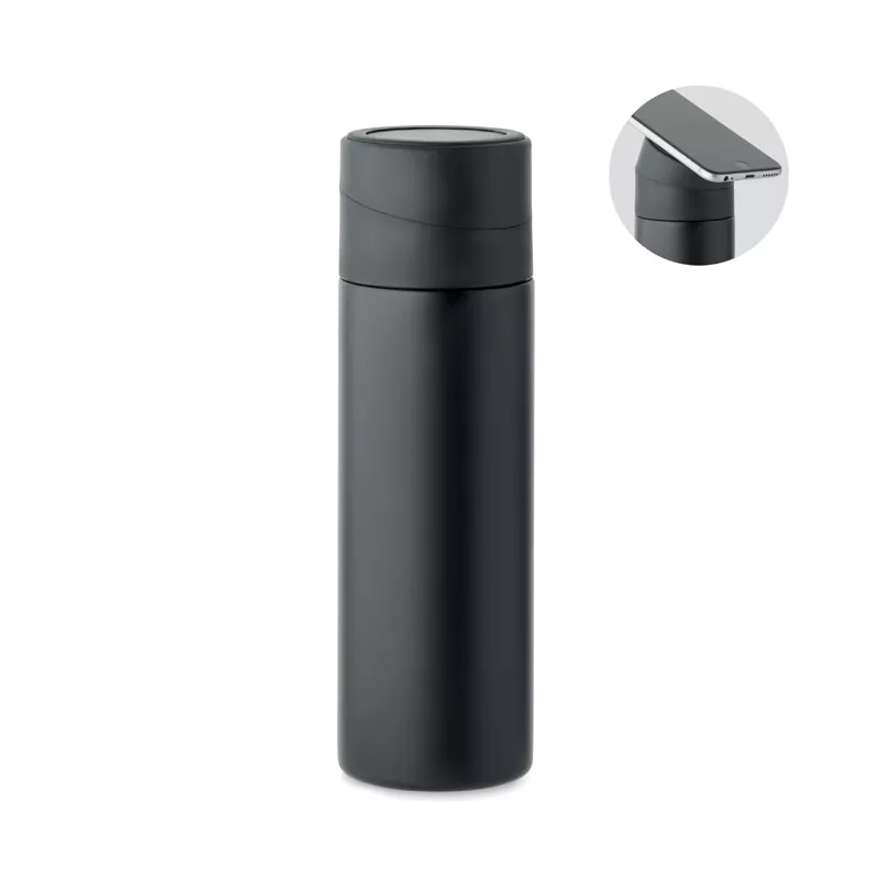 Butelka termiczna 420 ml z uchwytem na telefon PHOTTLE - Czarny (MO2308-03)