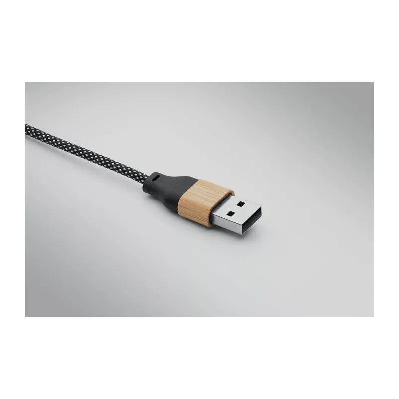 Kabel do ładowania 60W z bambusowymi detalami CABOO - Drewna (MO2520-40)