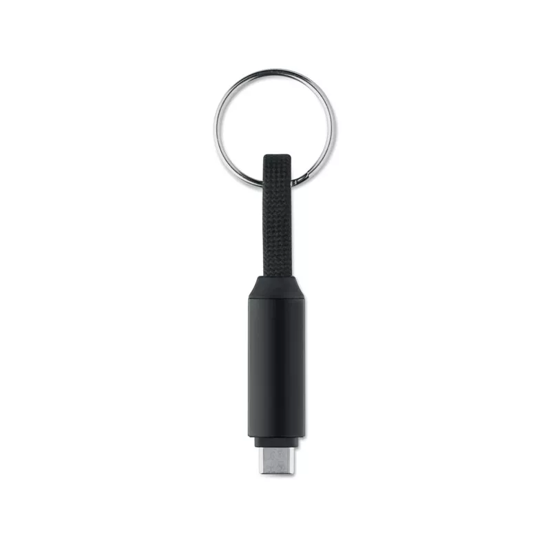 Brelok z kablem USB-C 60W z wyświetlaczem KEYSTO - Czarny (MO2682-03)