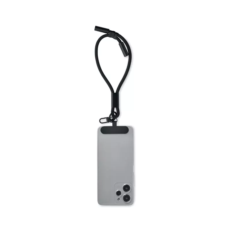Smycz krótka do telefonu z kablem 60W VRIST - Czarny (MO2681-03)