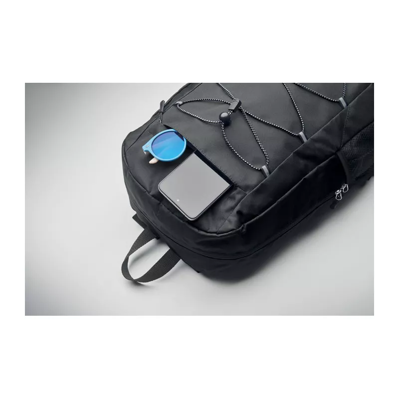 Plecak RPET 600D ze sznurkiem HIGE - Czarny (MO2491-03)