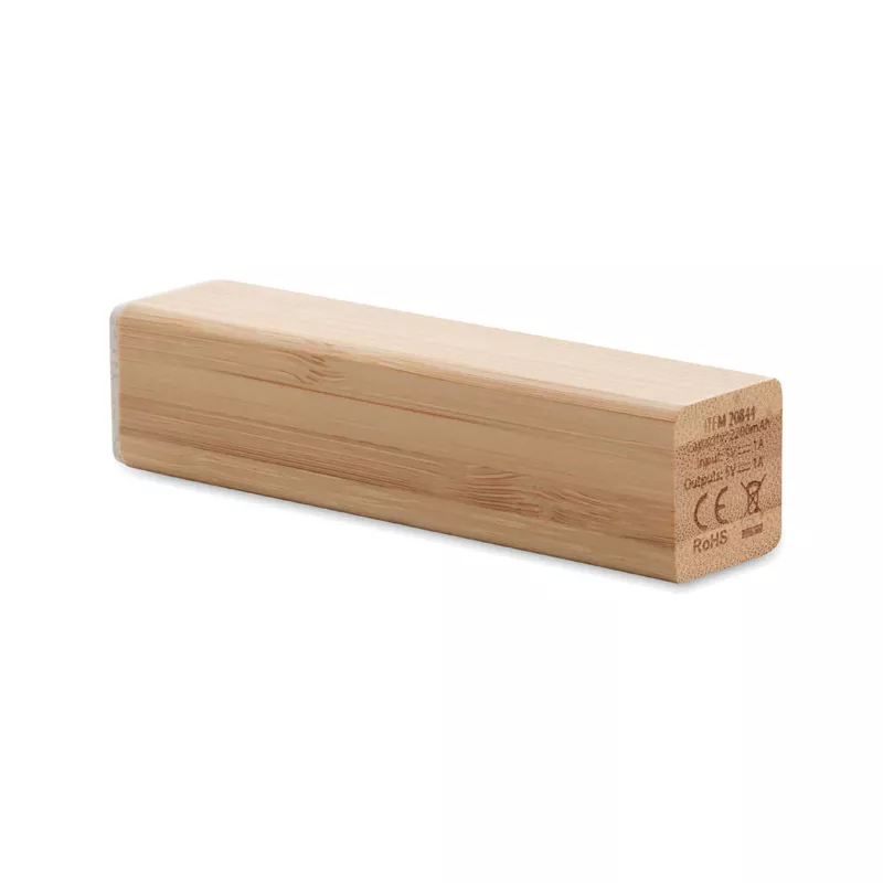 Powerbank 2600 mAh w bambusowej obudowie POWERBAMC - Drewna (MO2342-40)