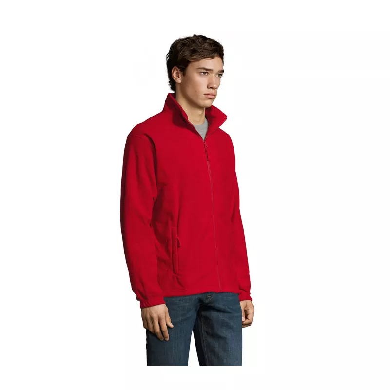 Bluza polarowa męska rozpinana 300 g/m² Sol's NORTH - Czerwony (S55000-RD)