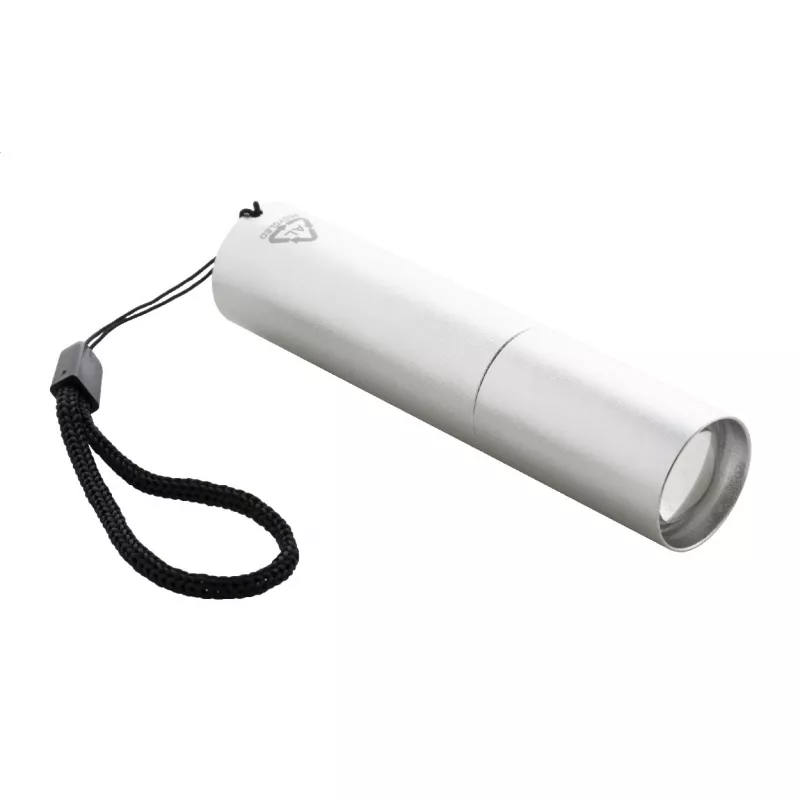 Chargelight Tone latarka akumulatorowa z recyklingowanego aluminium - srebrny (AP864122-21)