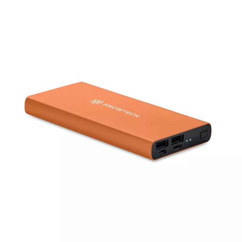 Powerbank 10 000 mAh aluminiowy POWERFLAT 10C - Pomaranczowy (MO6770-10)