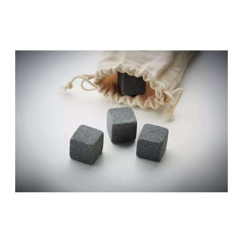 Kamienne kostki lodu 4 szt. w etui ROCKS - Bezowy (MO9943-13)