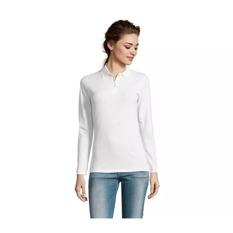 Polo damskie 180 g/m² Sol's PERFECT LSL WOMEN - Bialy (S02083-WH)