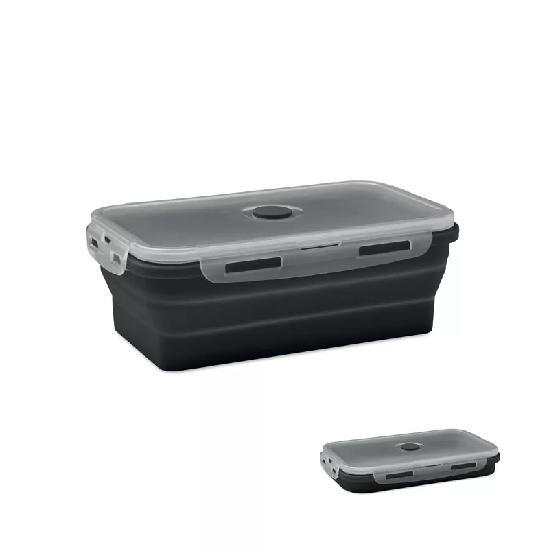 Lunchbox składany silikonowy 1200 ml KOLAPSO - Czarny (MO2549-03)
