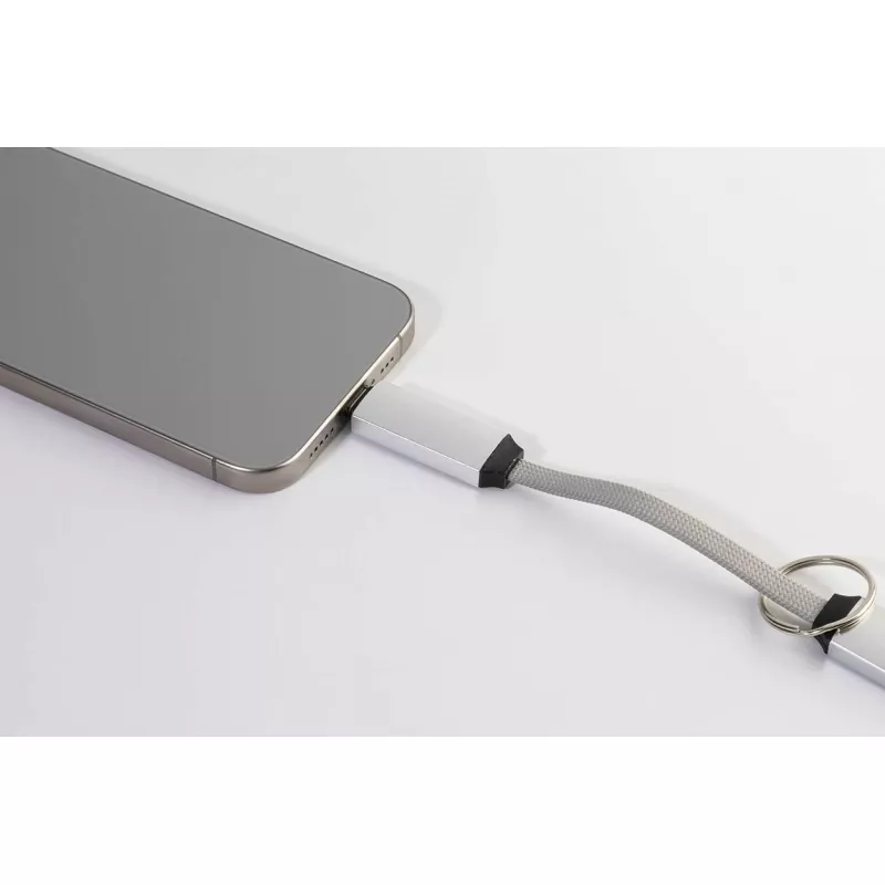 Keycab přívěsek na klíče 60W kabel USB-C - srebrny (AP864151-21)