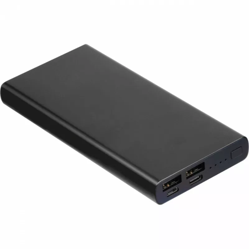 Power bank 10000 mAh z aluminium z recyklingu GIORGIA - czarny (3450303)