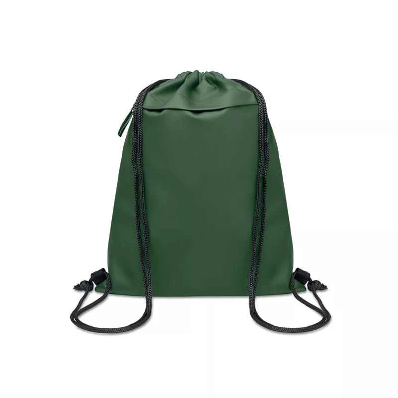 Worek ze sznurkiem z RPET 600D z kieszenią BANGKOK BAG - Ciemnozielony (MO2639-60)