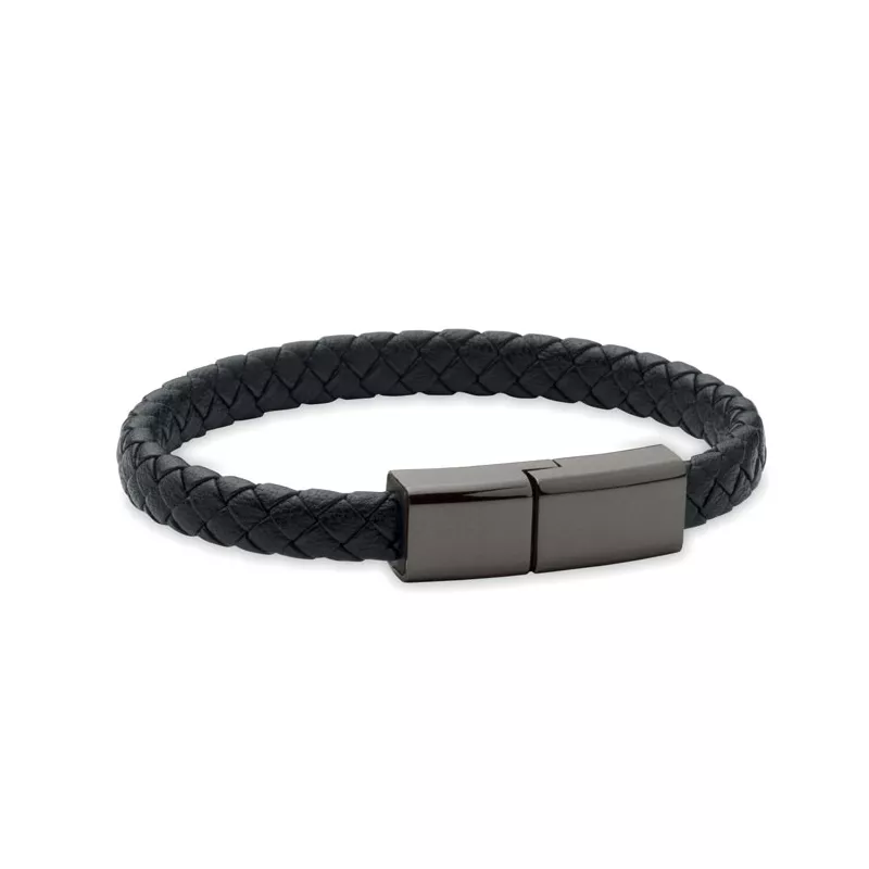 Bransoletka z kablem USB-C 60W FAULETI CHARGE - Czarny (MO2646-03)