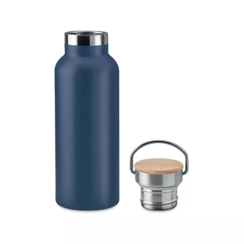 Termos dwuścienny z bambusową pokrywką 500 ml HELSINKI - Francuski Granat (MO9431-85)