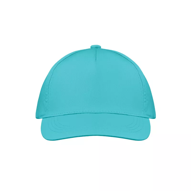 Czapka z daszkiem 5-panelowa z bawełny 160 g/m² BUZZ - Turkusowy (MO1447-12)